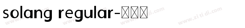 solang regular字体转换